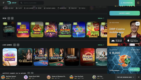 drip casino Gameplay