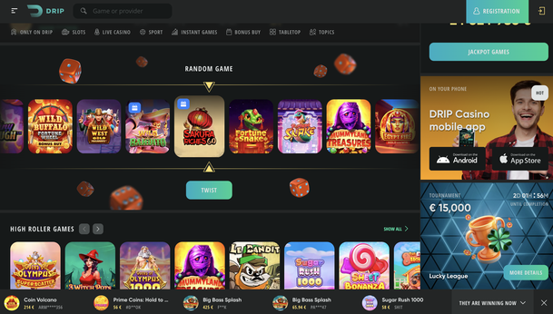 drip casino Gameplay